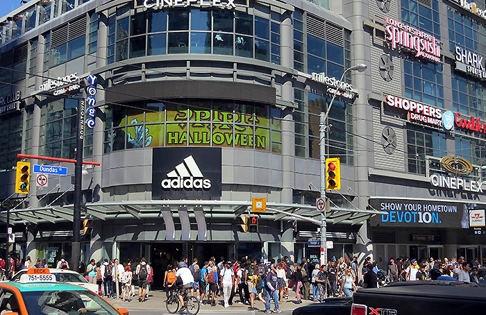 Vinyl graphics at Dundas Square Toronto